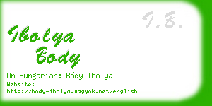 ibolya body business card